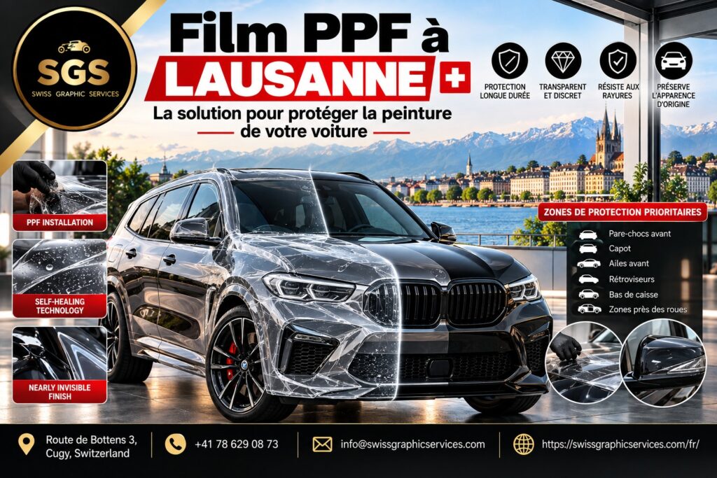Film PPF à Lausanne : la solution pour protéger la peinture de votre voiture